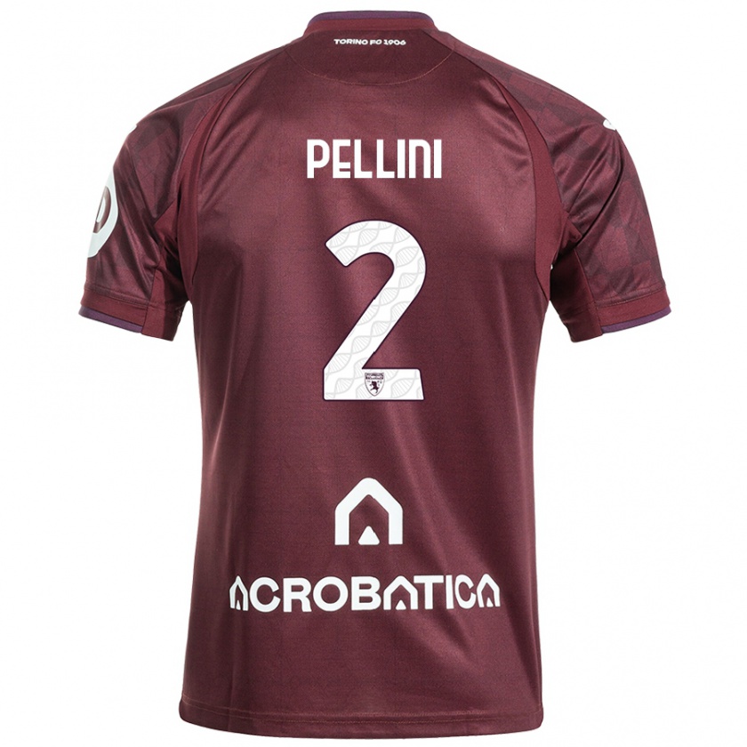 Kandiny Férfi Mattia Pellini #2 Barna Fehér Hazai Jersey 2024/25 Mez Póló Ing