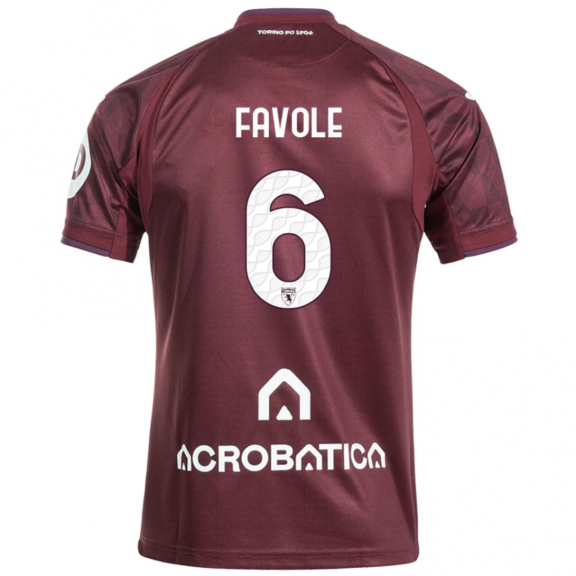 Kandiny Férfi Stefania Favole #6 Barna Fehér Hazai Jersey 2024/25 Mez Póló Ing