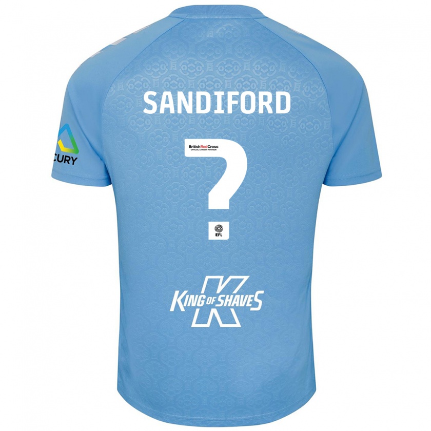 Kandiny Férfi Greg Sandiford #0 Kék Fehér Hazai Jersey 2024/25 Mez Póló Ing