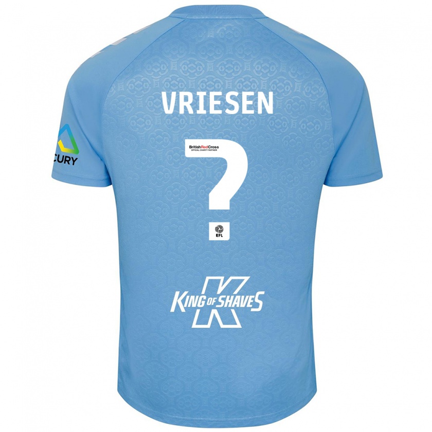 Kandiny Férfi Fabian Vriesen #0 Kék Fehér Hazai Jersey 2024/25 Mez Póló Ing