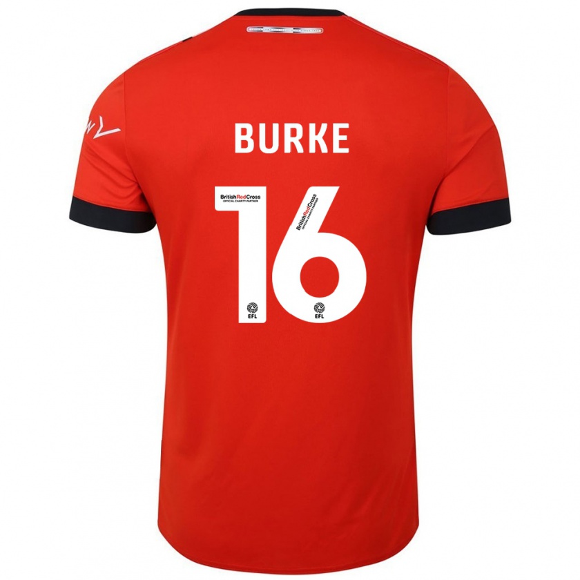 Kandiny Férfi Reece Burke #16 Narancssárga Fekete Hazai Jersey 2024/25 Mez Póló Ing