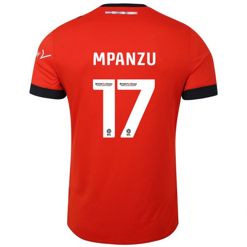 Kandiny Férfi Pelly Ruddock Mpanzu #17 Narancssárga Fekete Hazai Jersey 2024/25 Mez Póló Ing