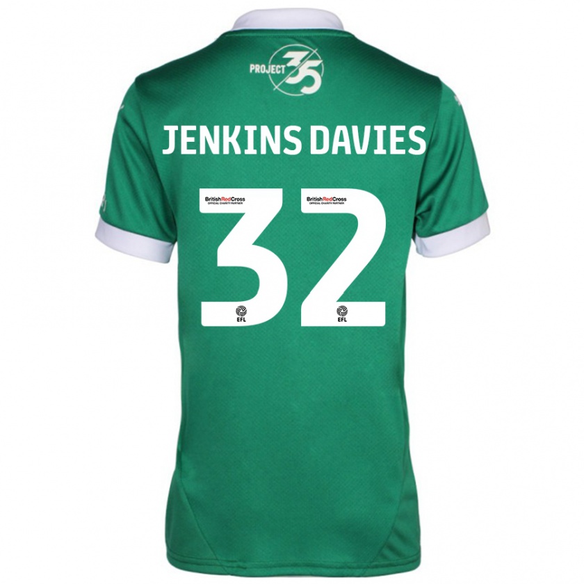 Kandiny Férfi Will Jenkins-Davies #32 Zöld Fehér Hazai Jersey 2024/25 Mez Póló Ing