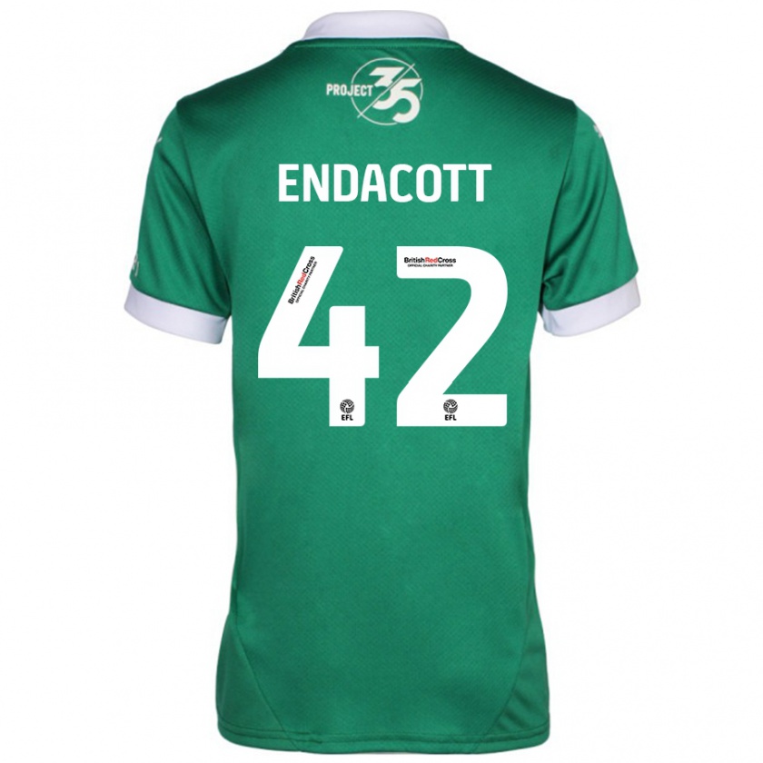 Kandiny Férfi Jack Endacott #42 Zöld Fehér Hazai Jersey 2024/25 Mez Póló Ing