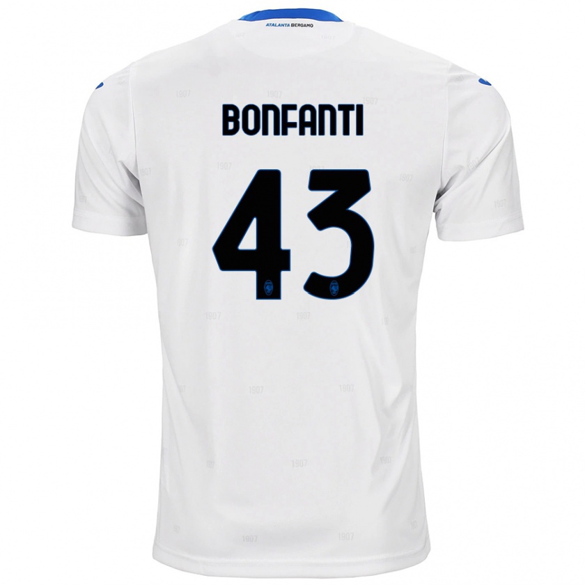 Kandiny Férfi Giovanni Bonfanti #43 Fehér Idegenbeli Jersey 2024/25 Mez Póló Ing