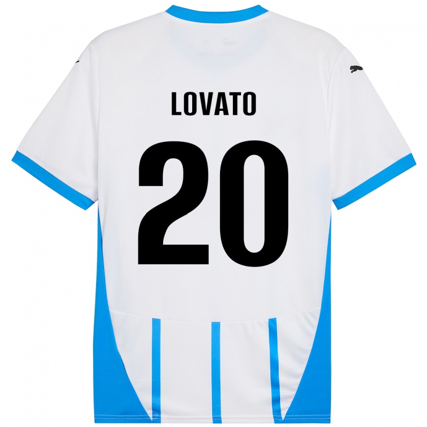 Kandiny Férfi Matteo Lovato #20 Fehér Kék Idegenbeli Jersey 2024/25 Mez Póló Ing