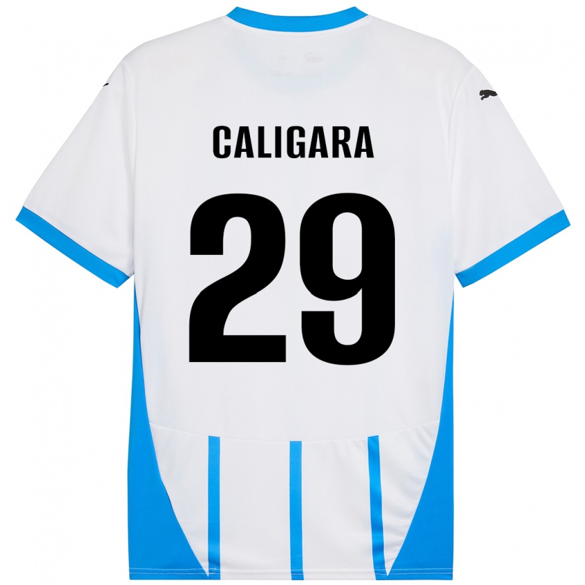 Kandiny Férfi Fabrizio Caligara #29 Fehér Kék Idegenbeli Jersey 2024/25 Mez Póló Ing