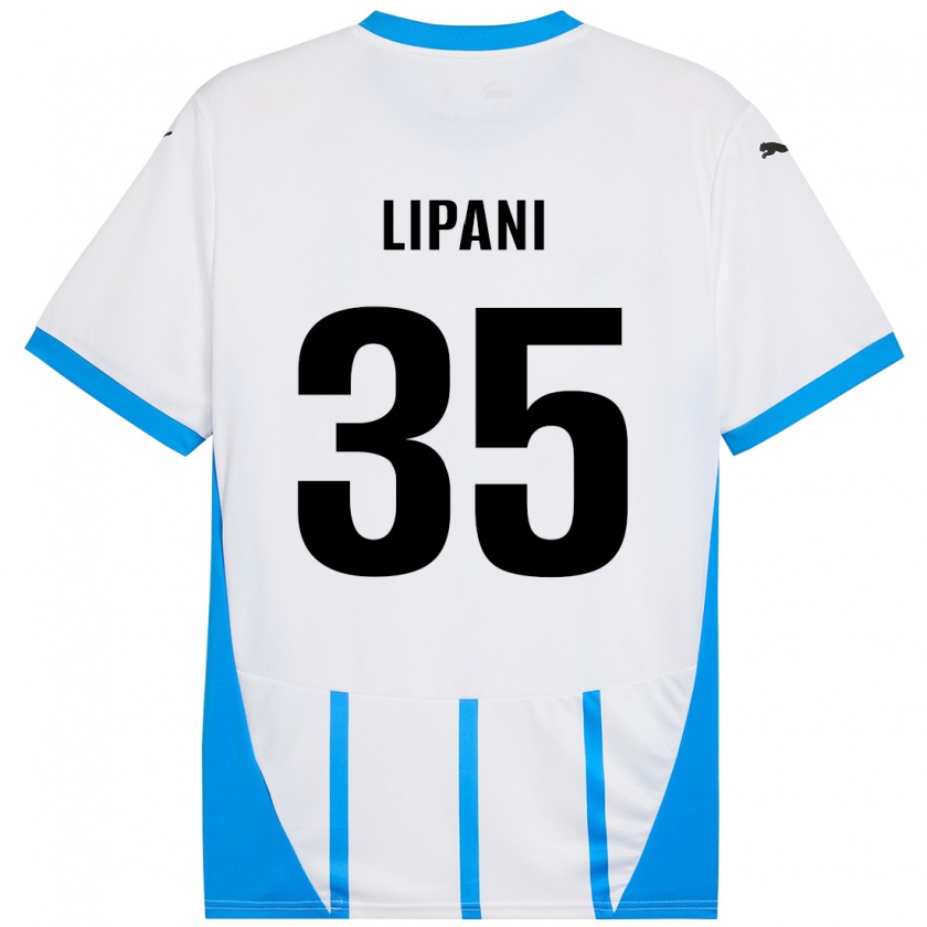 Kandiny Férfi Luca Lipani #35 Fehér Kék Idegenbeli Jersey 2024/25 Mez Póló Ing