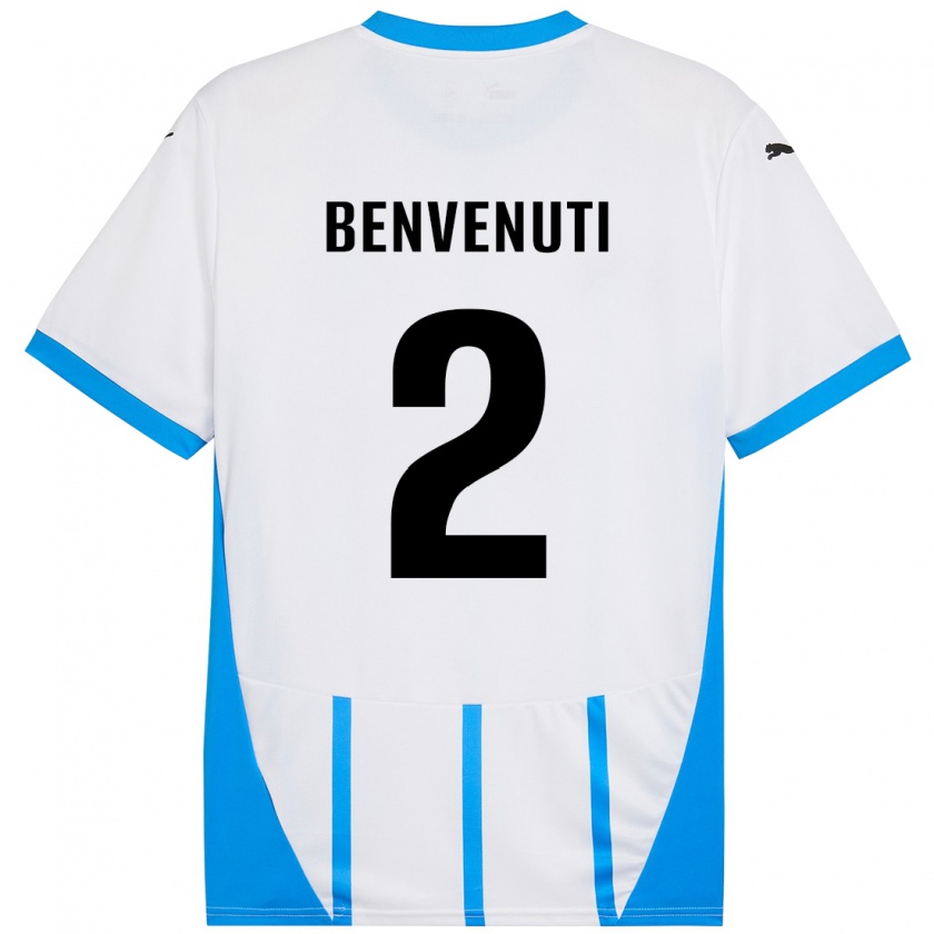 Kandiny Férfi Giacomo Benvenuti #2 Fehér Kék Idegenbeli Jersey 2024/25 Mez Póló Ing