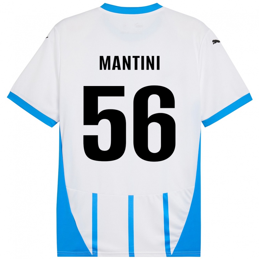 Kandiny Férfi Raffaele Mantini #56 Fehér Kék Idegenbeli Jersey 2024/25 Mez Póló Ing