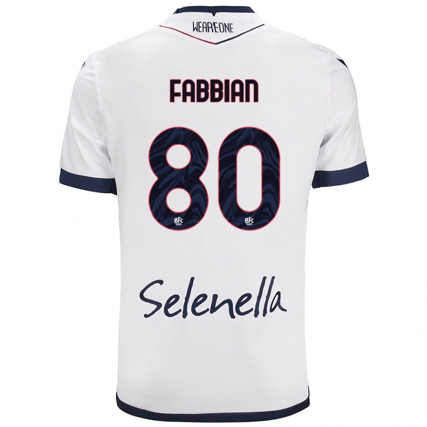 Kandiny Férfi Giovanni Fabbian #80 Fehér Royal Blue Idegenbeli Jersey 2024/25 Mez Póló Ing