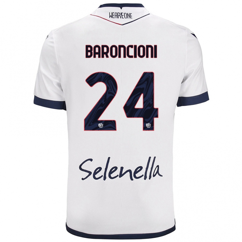 Kandiny Férfi Davide Baroncioni #24 Fehér Royal Blue Idegenbeli Jersey 2024/25 Mez Póló Ing