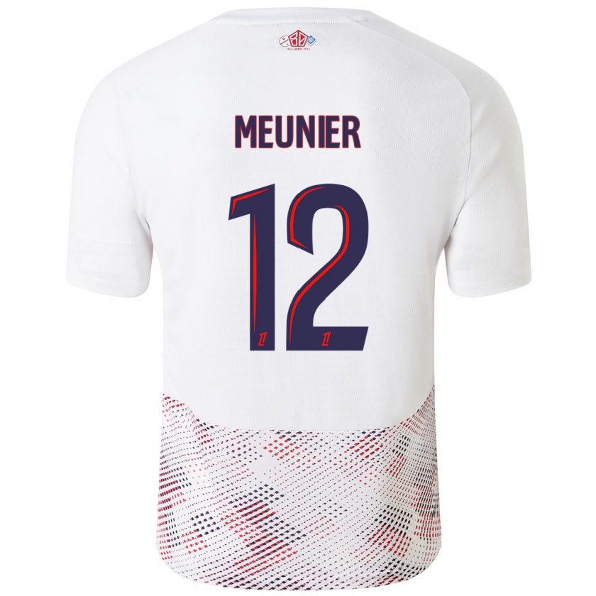 Kandiny Férfi Thomas Meunier #12 Fehér Royal Blue Idegenbeli Jersey 2024/25 Mez Póló Ing