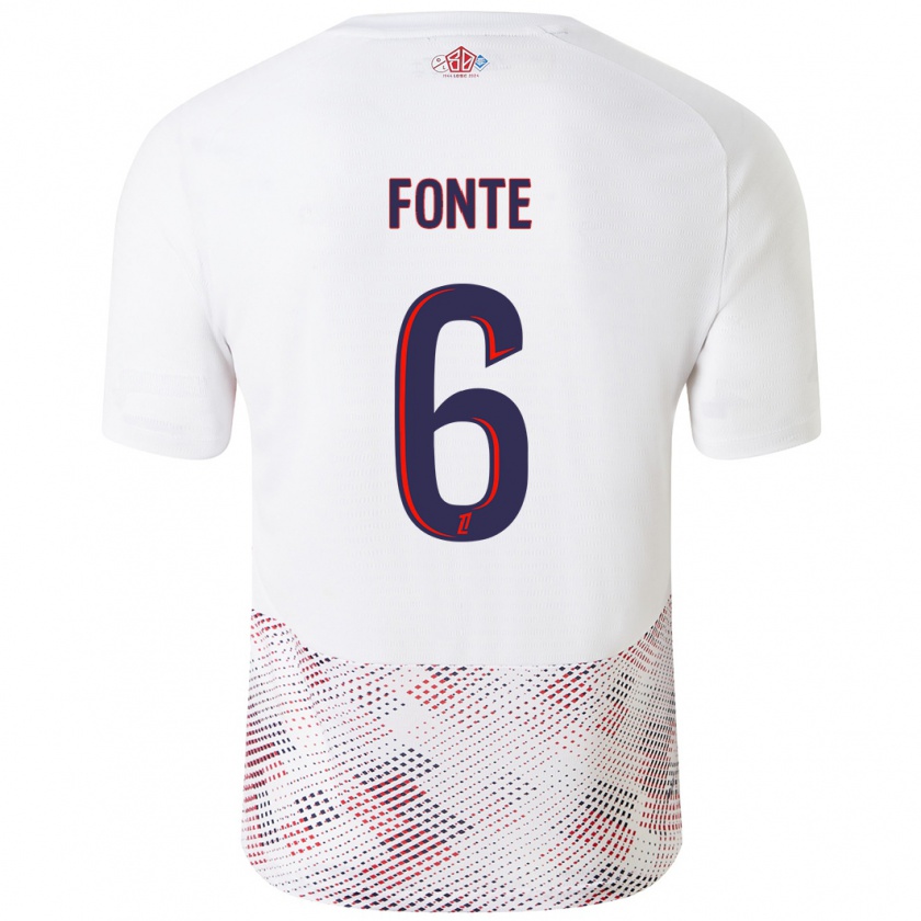 Kandiny Férfi Jose Fonte #6 Fehér Royal Blue Idegenbeli Jersey 2024/25 Mez Póló Ing