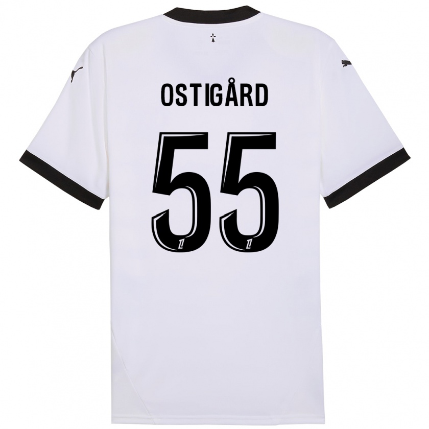 Kandiny Férfi Leo Østigård #55 Fehér Fekete Idegenbeli Jersey 2024/25 Mez Póló Ing