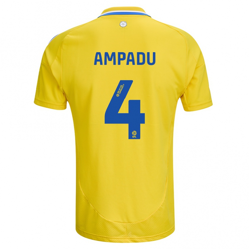 Kandiny Férfi Ethan Ampadu #4 Sárga Kék Idegenbeli Jersey 2024/25 Mez Póló Ing