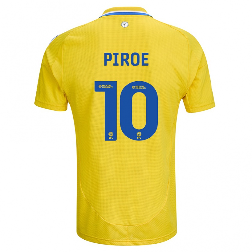 Kandiny Férfi Joël Piroe #10 Sárga Kék Idegenbeli Jersey 2024/25 Mez Póló Ing