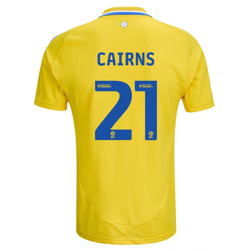 Kandiny Férfi Alex Cairns #21 Sárga Kék Idegenbeli Jersey 2024/25 Mez Póló Ing