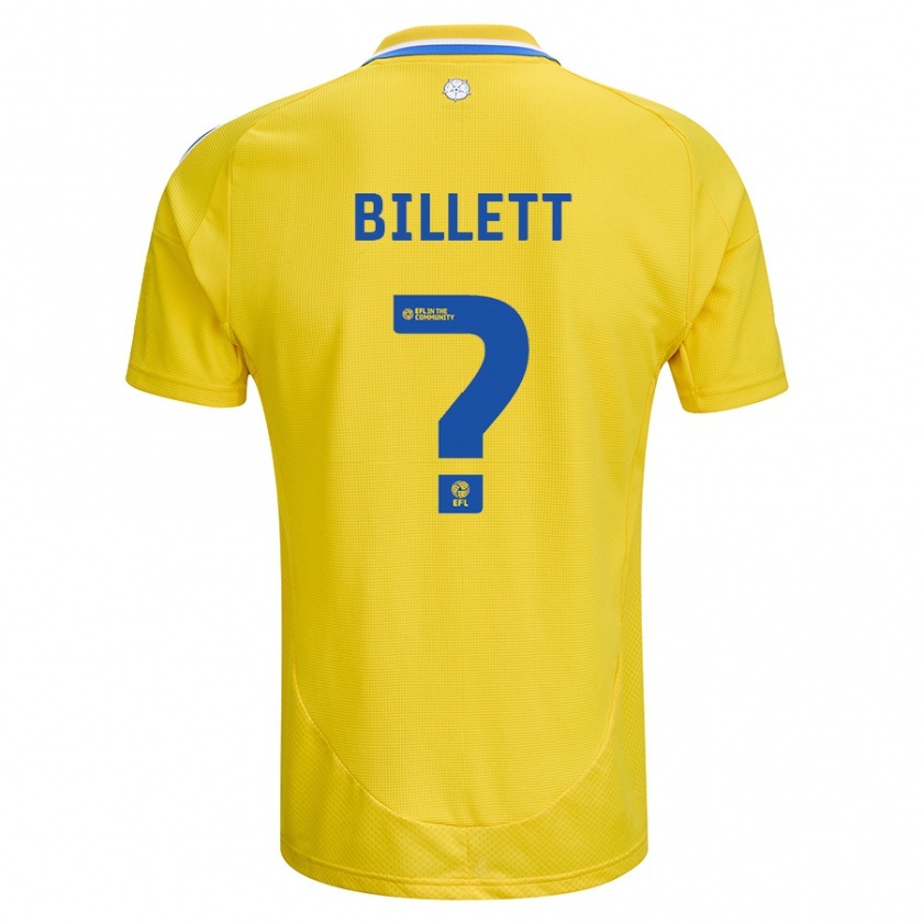 Kandiny Férfi Joe Billett #0 Sárga Kék Idegenbeli Jersey 2024/25 Mez Póló Ing