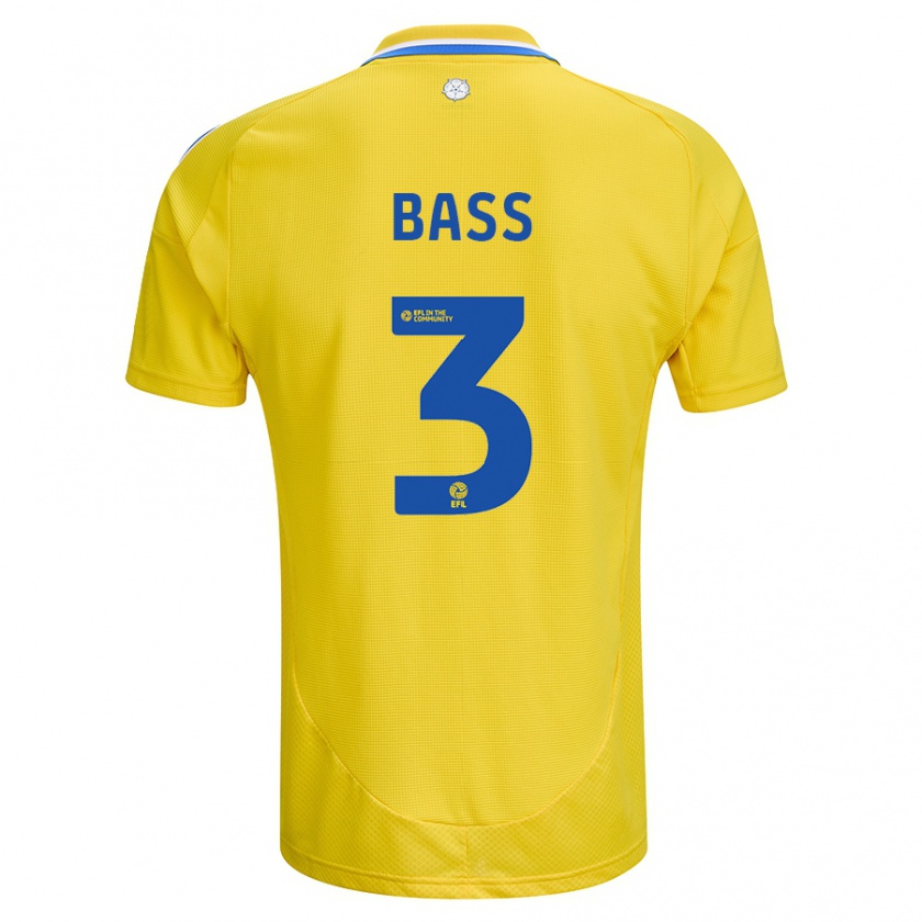 Kandiny Férfi Rebekah Bass #3 Sárga Kék Idegenbeli Jersey 2024/25 Mez Póló Ing