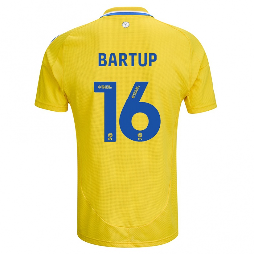 Kandiny Férfi Laura Bartup #16 Sárga Kék Idegenbeli Jersey 2024/25 Mez Póló Ing