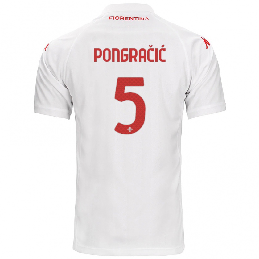 Kandiny Férfi Marin Pongračić #5 Fehér Idegenbeli Jersey 2024/25 Mez Póló Ing