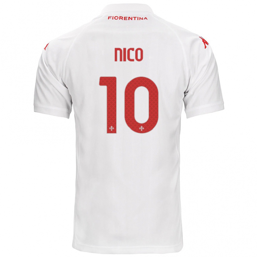 Kandiny Férfi Nico González #10 Fehér Idegenbeli Jersey 2024/25 Mez Póló Ing