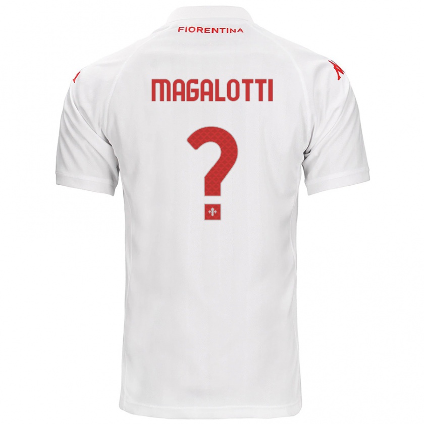 Kandiny Férfi Mattia Magalotti #0 Fehér Idegenbeli Jersey 2024/25 Mez Póló Ing