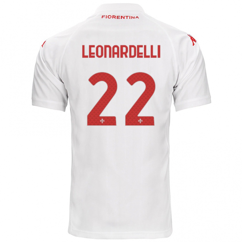 Kandiny Férfi Pietro Leonardelli #22 Fehér Idegenbeli Jersey 2024/25 Mez Póló Ing