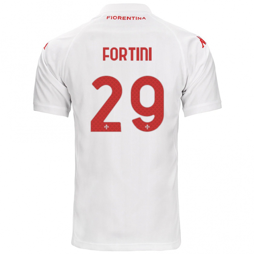 Kandiny Férfi Niccolò Fortini #29 Fehér Idegenbeli Jersey 2024/25 Mez Póló Ing