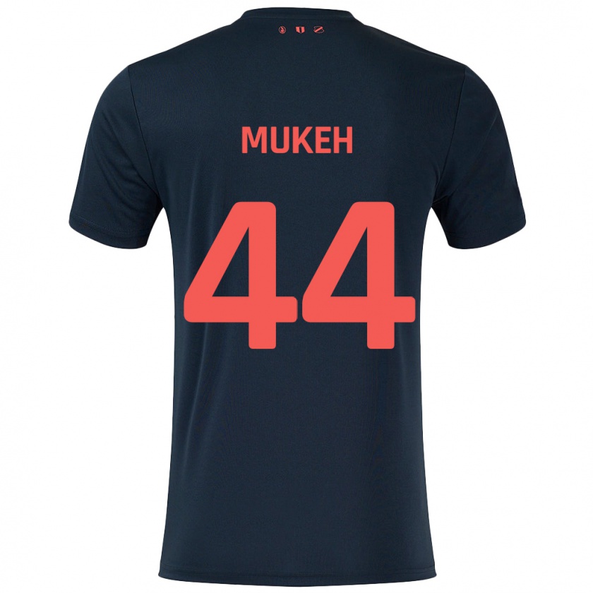 Kandiny Férfi Joshua Mukeh #44 Fekete Piros Idegenbeli Jersey 2024/25 Mez Póló Ing