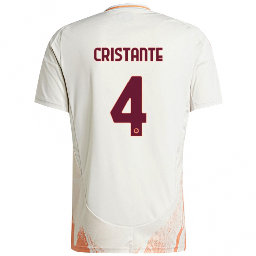 Kandiny Férfi Bryan Cristante #4 Krém Fehér Narancs Idegenbeli Jersey 2024/25 Mez Póló Ing