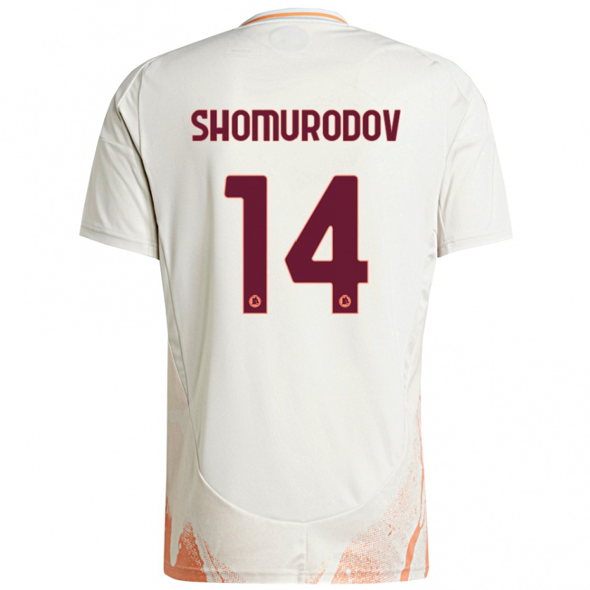 Kandiny Férfi Eldor Shomurodov #14 Krém Fehér Narancs Idegenbeli Jersey 2024/25 Mez Póló Ing