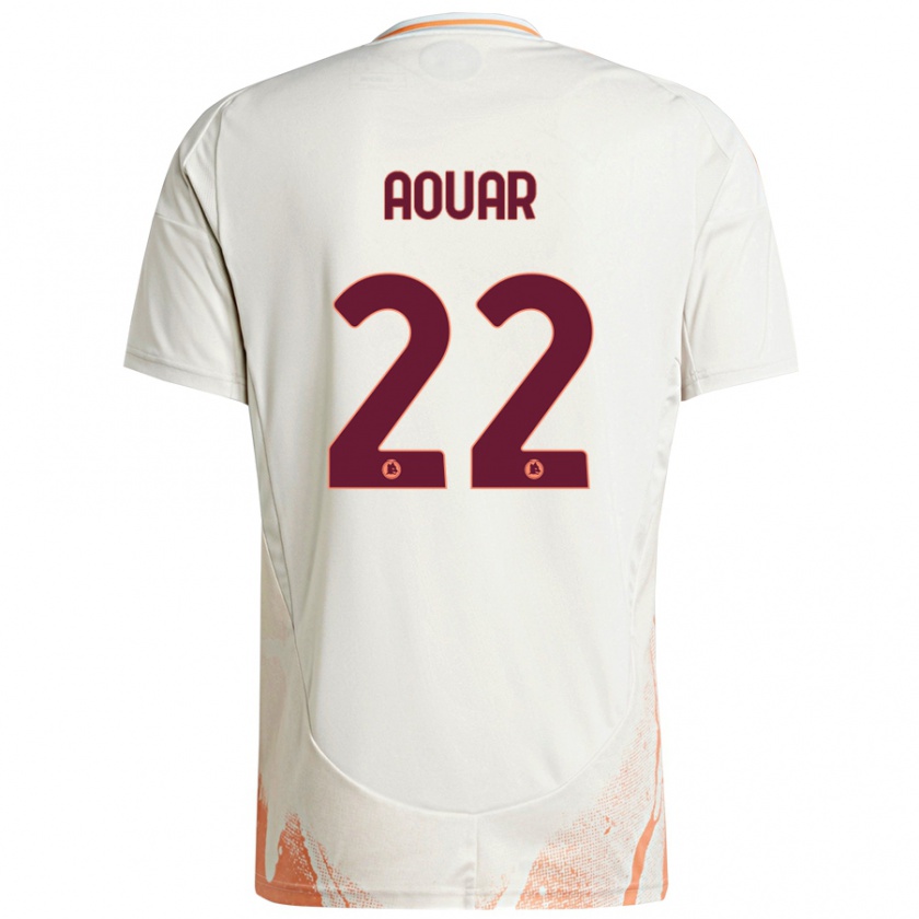 Kandiny Férfi Houssem Aouar #22 Krém Fehér Narancs Idegenbeli Jersey 2024/25 Mez Póló Ing