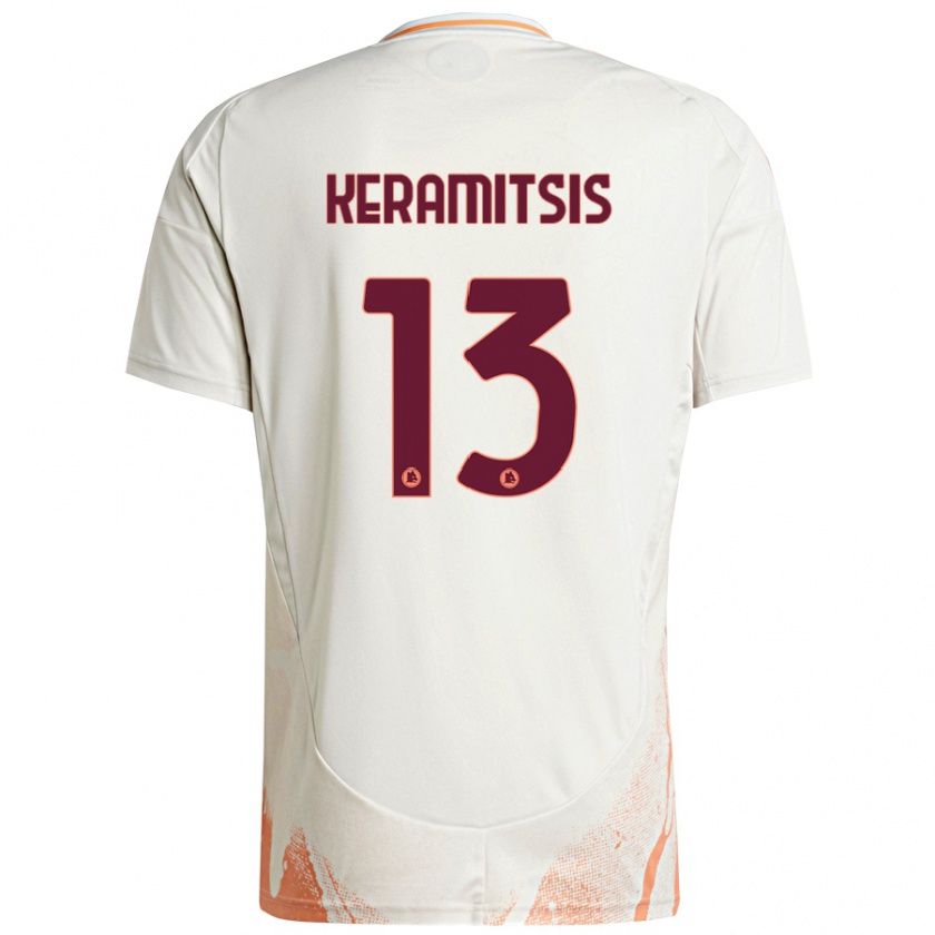 Kandiny Férfi Dimitrios Keramitsis #13 Krém Fehér Narancs Idegenbeli Jersey 2024/25 Mez Póló Ing