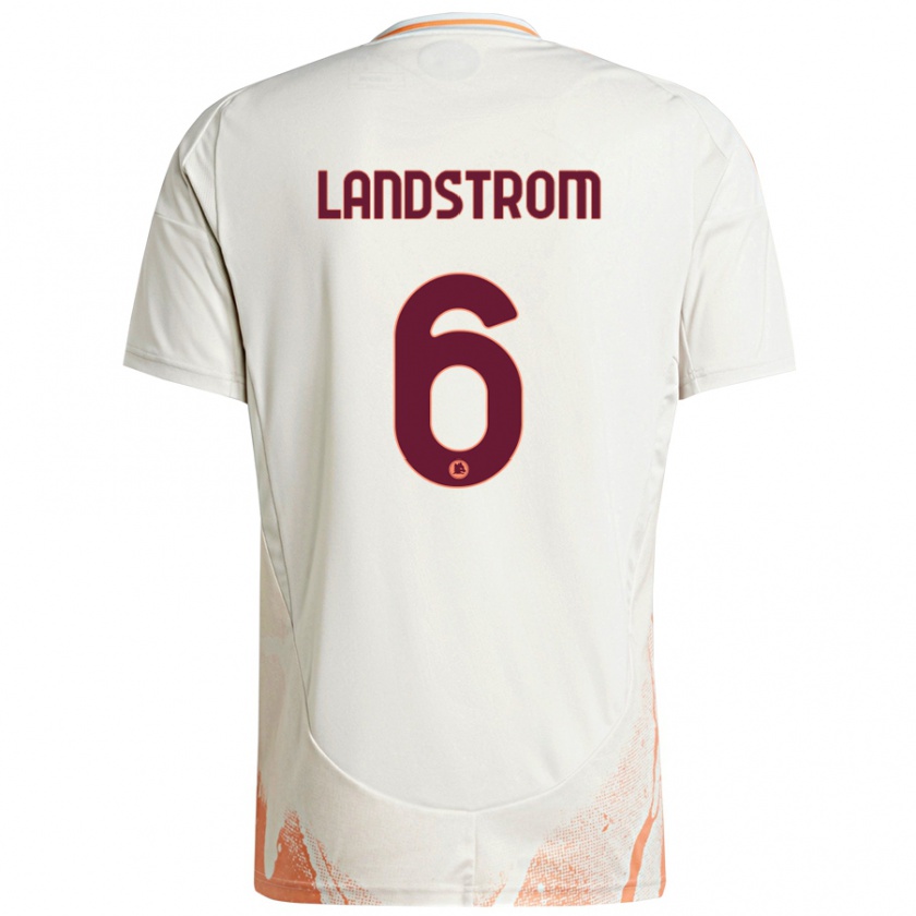 Kandiny Férfi Elin Landstrom #6 Krém Fehér Narancs Idegenbeli Jersey 2024/25 Mez Póló Ing