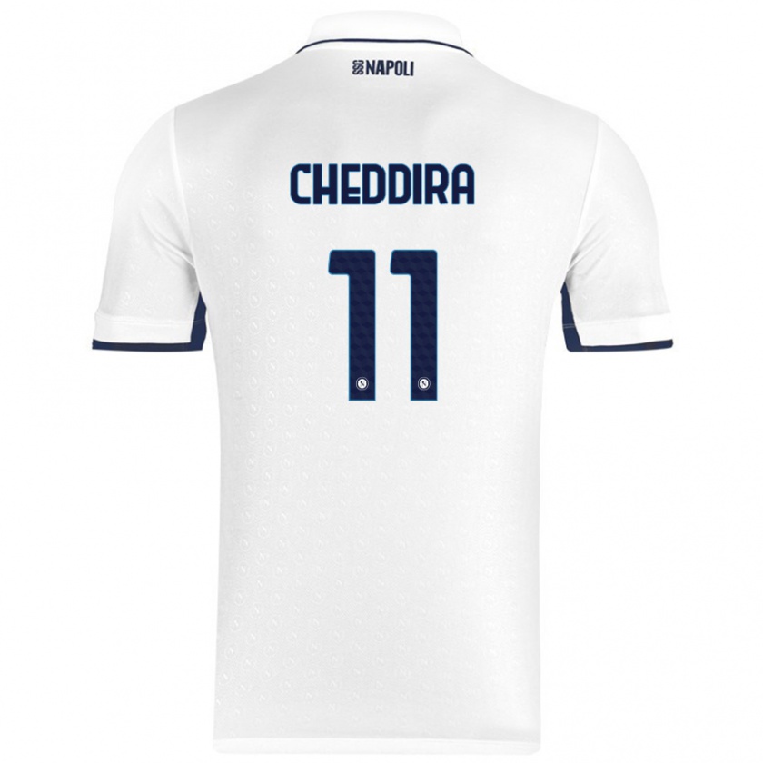 Kandiny Férfi Walid Cheddira #11 Fehér Royal Blue Idegenbeli Jersey 2024/25 Mez Póló Ing