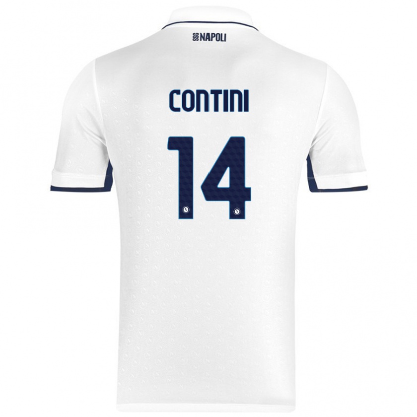 Kandiny Férfi Nikita Contini #14 Fehér Royal Blue Idegenbeli Jersey 2024/25 Mez Póló Ing