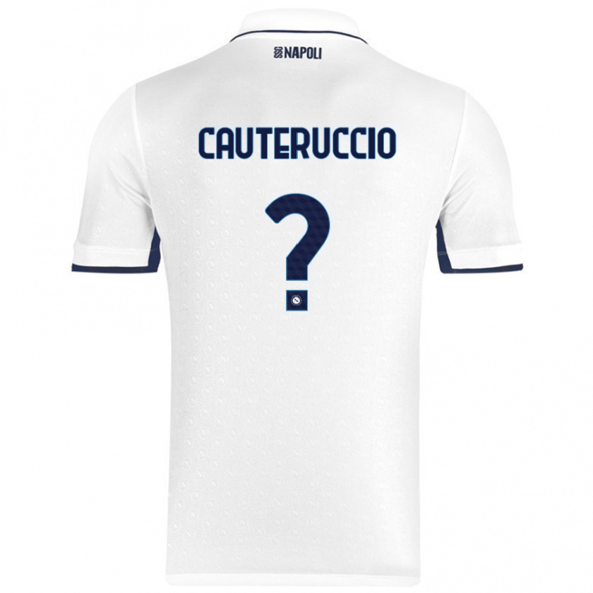 Kandiny Férfi Walter Cauteruccio #0 Fehér Royal Blue Idegenbeli Jersey 2024/25 Mez Póló Ing