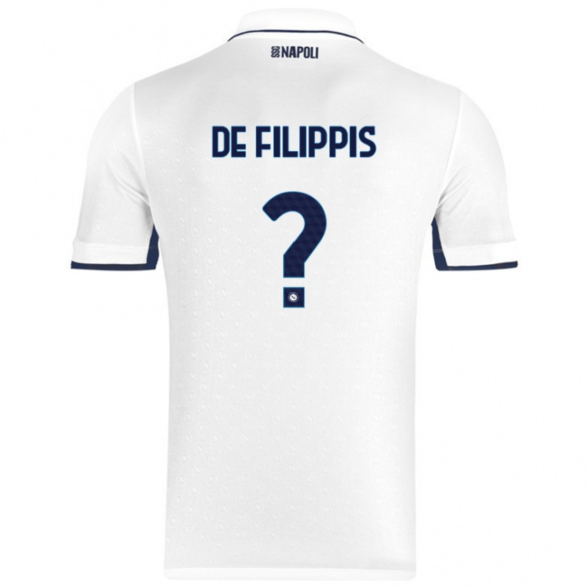 Kandiny Férfi Antonio De Filippis #0 Fehér Royal Blue Idegenbeli Jersey 2024/25 Mez Póló Ing