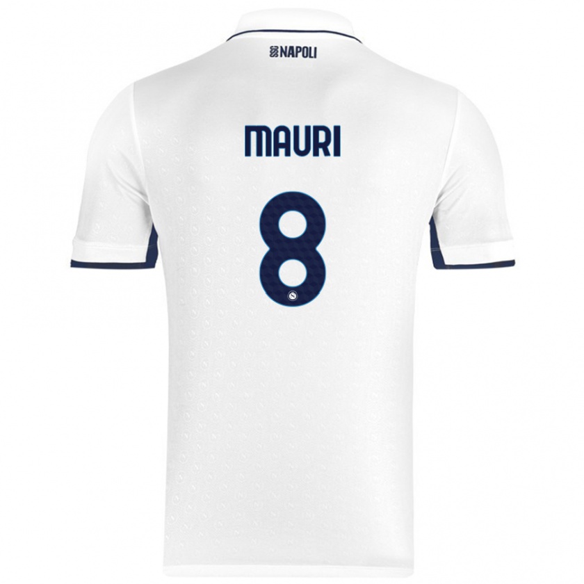 Kandiny Férfi Claudia Mauri #8 Fehér Royal Blue Idegenbeli Jersey 2024/25 Mez Póló Ing