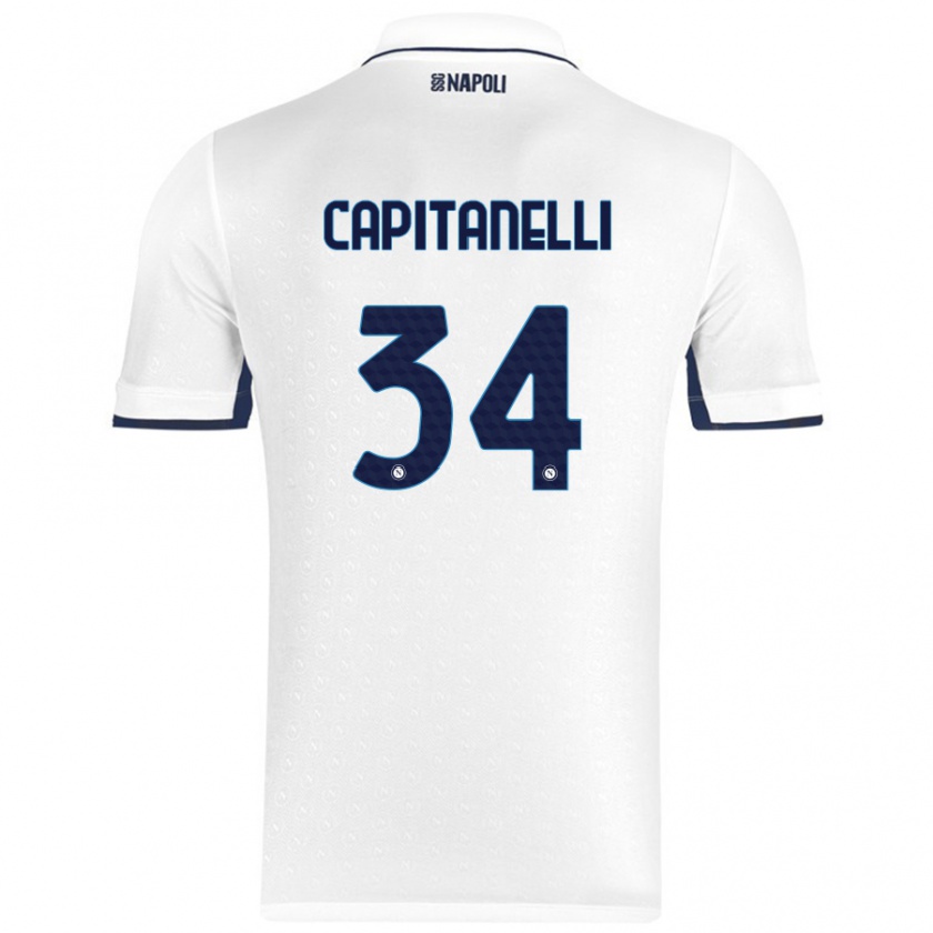 Kandiny Férfi Ilaria Capitanelli #34 Fehér Royal Blue Idegenbeli Jersey 2024/25 Mez Póló Ing