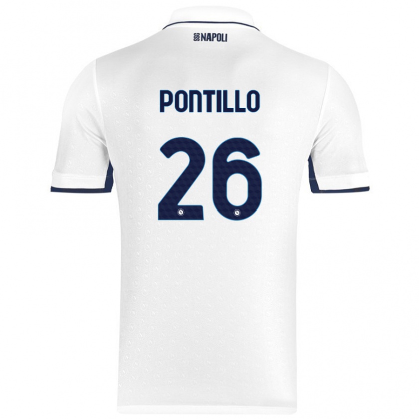 Kandiny Férfi Pasquale Pontillo #26 Fehér Royal Blue Idegenbeli Jersey 2024/25 Mez Póló Ing