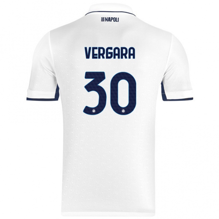 Kandiny Férfi Antonio Vergara #30 Fehér Royal Blue Idegenbeli Jersey 2024/25 Mez Póló Ing