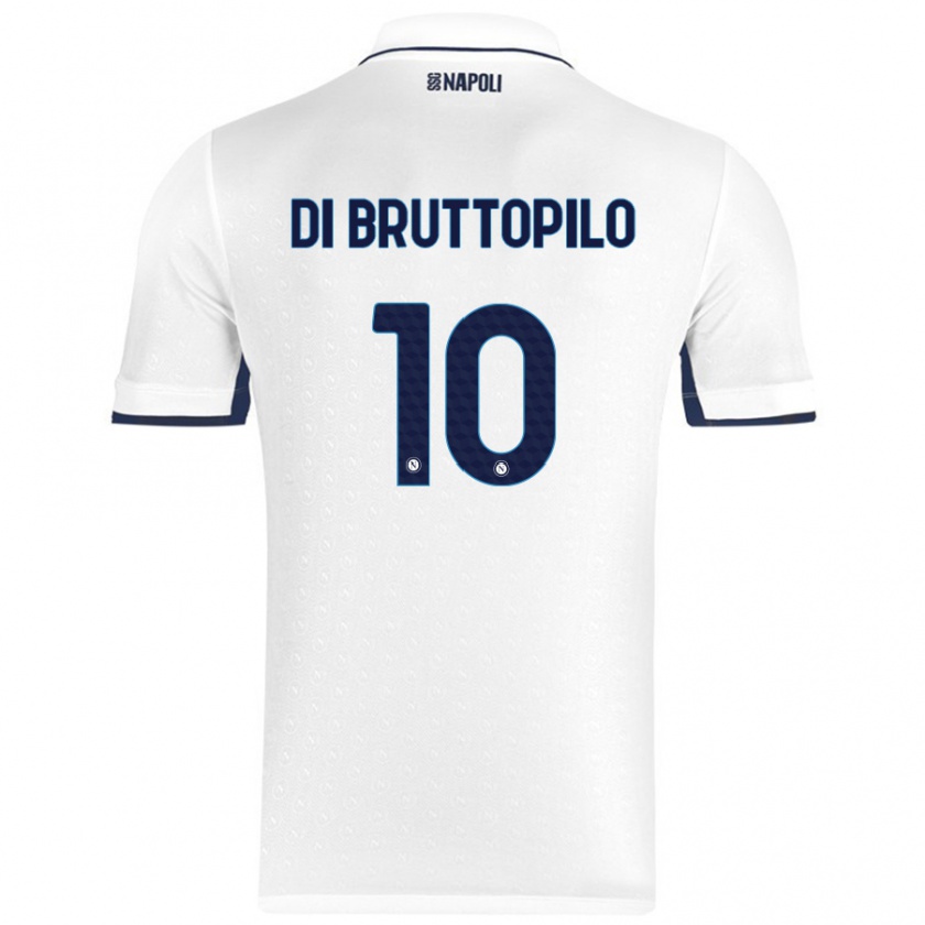 Kandiny Férfi Giuseppe Ambrosino Di Bruttopilo #10 Fehér Royal Blue Idegenbeli Jersey 2024/25 Mez Póló Ing