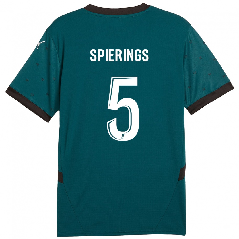 Kandiny Férfi Stijn Spierings #5 Sötétzöld Idegenbeli Jersey 2024/25 Mez Póló Ing