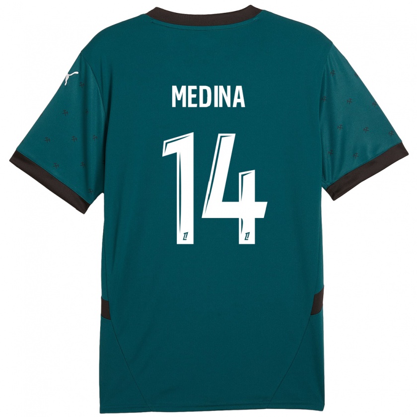 Kandiny Férfi Facundo Medina #14 Sötétzöld Idegenbeli Jersey 2024/25 Mez Póló Ing