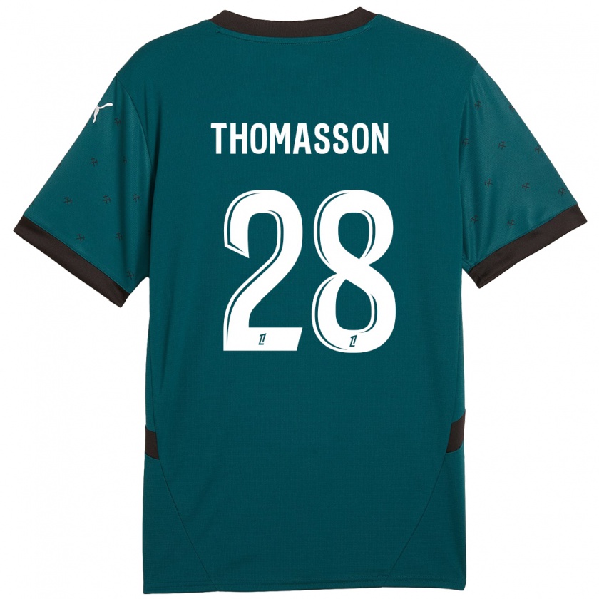 Kandiny Férfi Adrien Thomasson #28 Sötétzöld Idegenbeli Jersey 2024/25 Mez Póló Ing