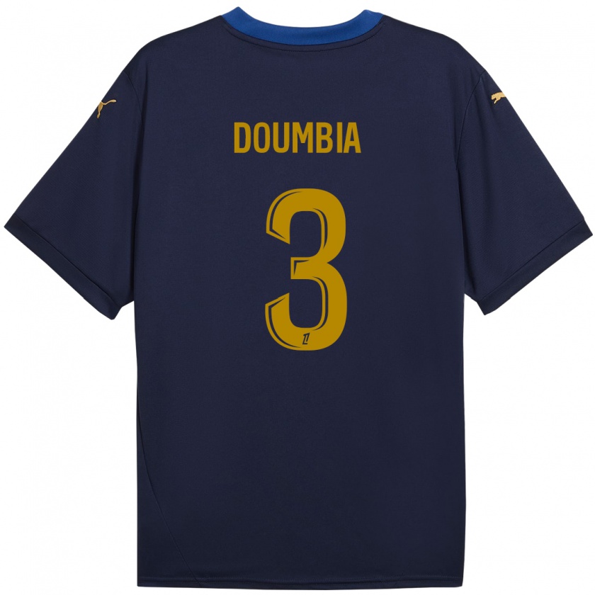 Kandiny Férfi Kamory Doumbia #3 Sötétkék Arany Idegenbeli Jersey 2024/25 Mez Póló Ing