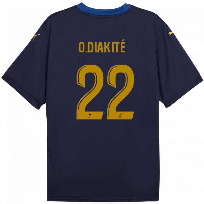 Kandiny Férfi Oumar Diakité #22 Sötétkék Arany Idegenbeli Jersey 2024/25 Mez Póló Ing